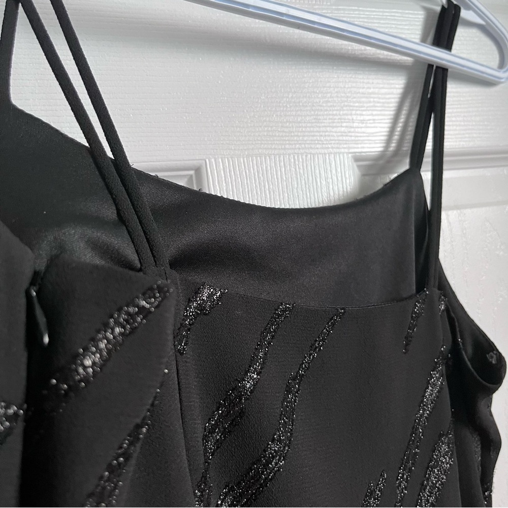 Frank Lyman dress black Y2K sparkly women mini cocktail vintage medium - Picture 5 of 6